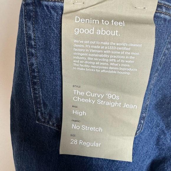 NWT Everlane Curvy 90s Cheeky Straight Jean 28 - Picture 5 of 5
